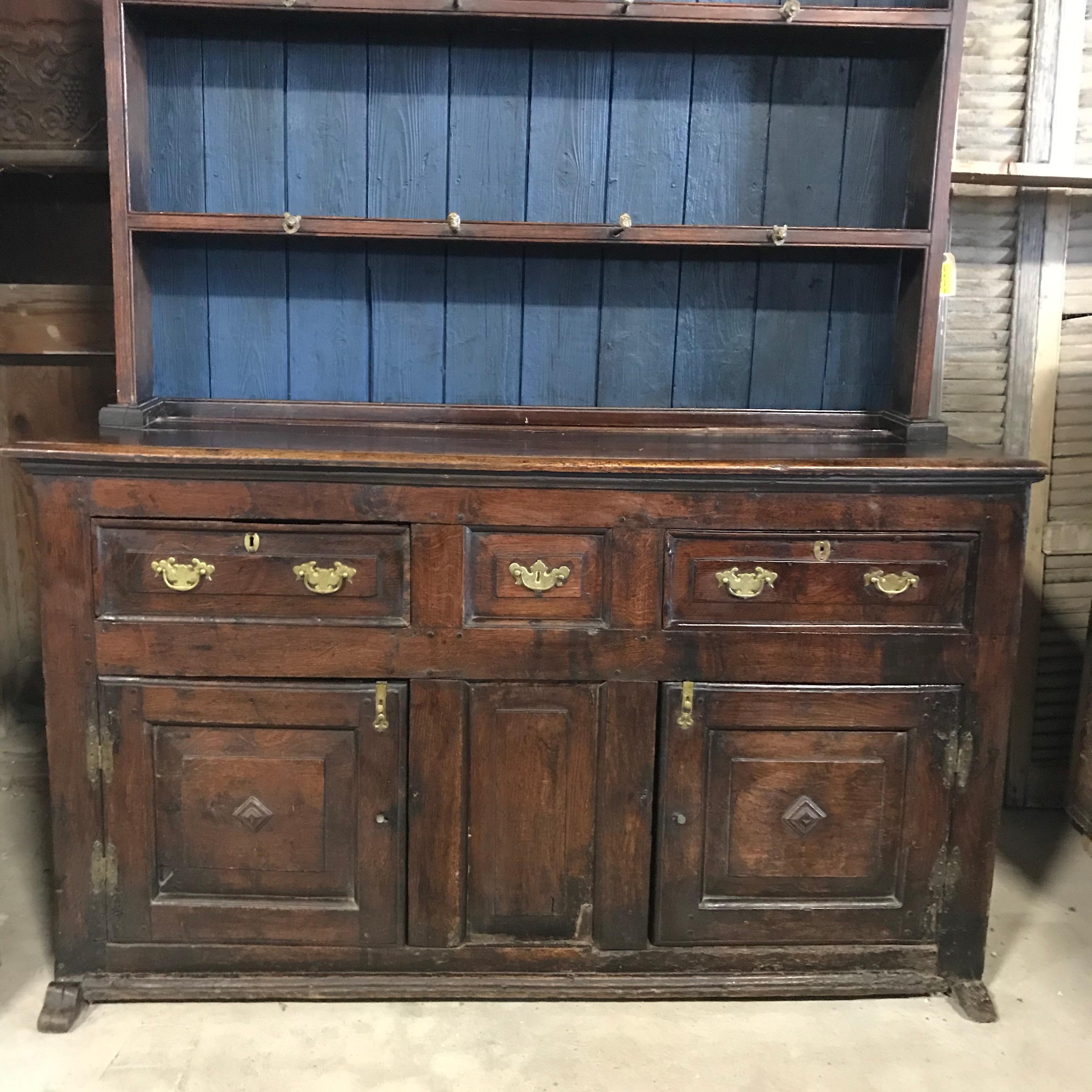 Heartwarming 18th Century English China Cupboard For Sale at