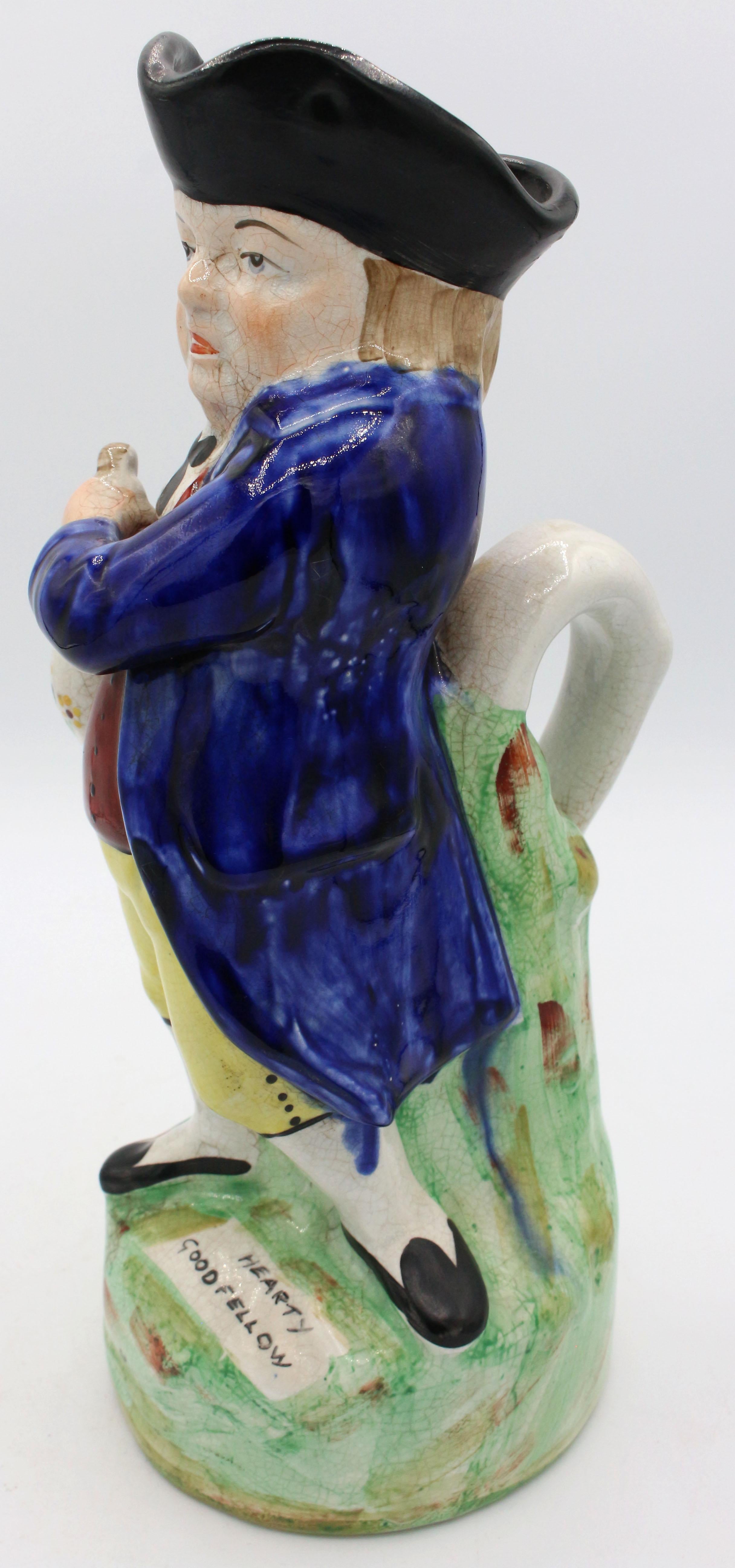 English Hearty Goodfellow Toby Jug, late 19th century, Staffordshire, England For Sale