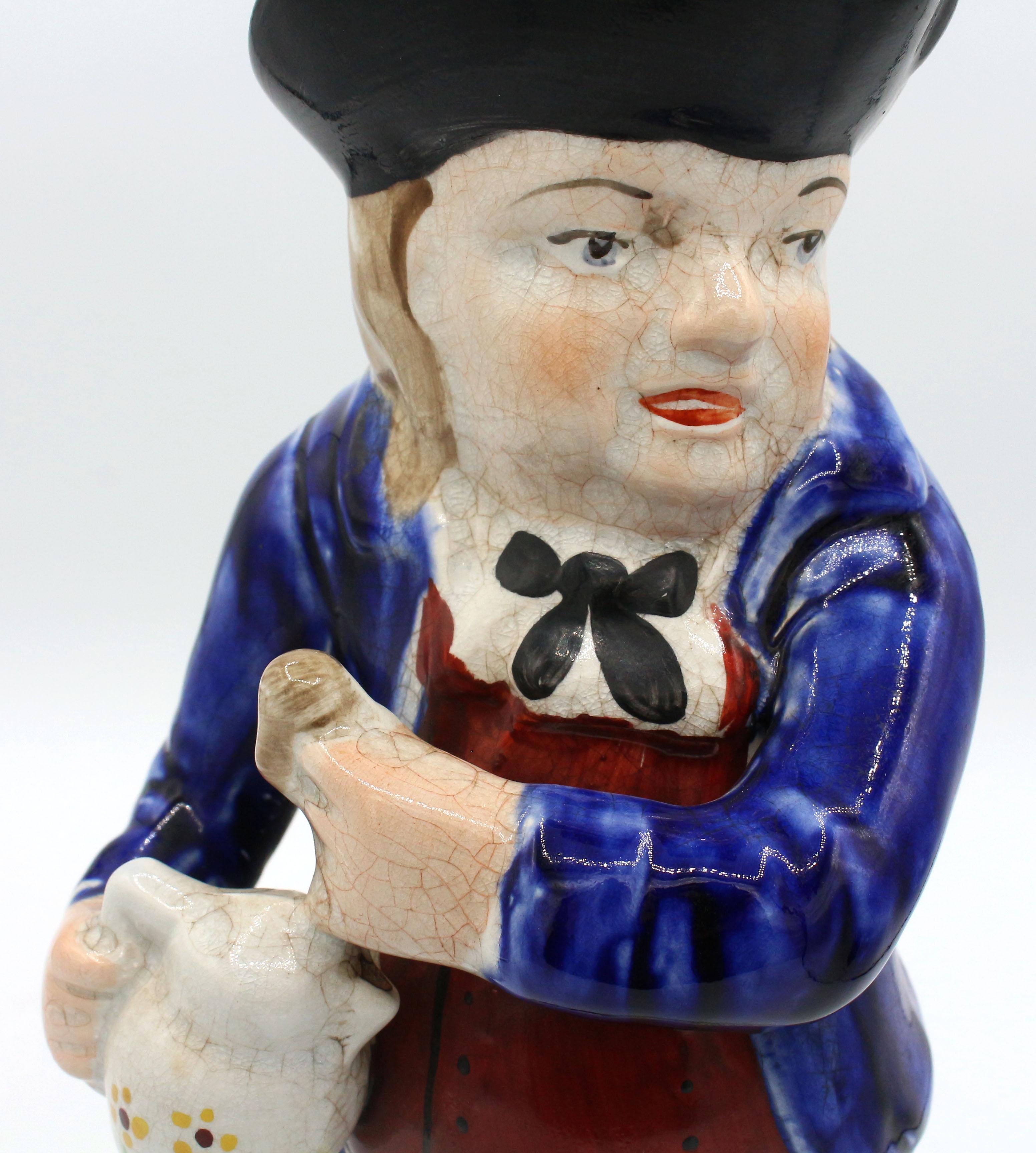 Ceramic Hearty Goodfellow Toby Jug, late 19th century, Staffordshire, England For Sale