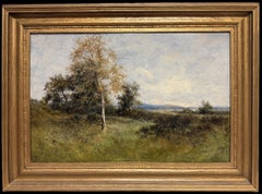 Figures in The British Countryside Landscape Oil Painting Woodland Meadow View