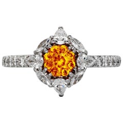 Heat 0.85 Carat Fanta Garnet Engagement Ring with Diamonds 0.78 Carat