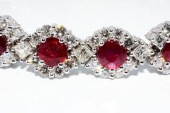 Heat Only African Ruby and Diamond Bracelet 18 Karat White Gold