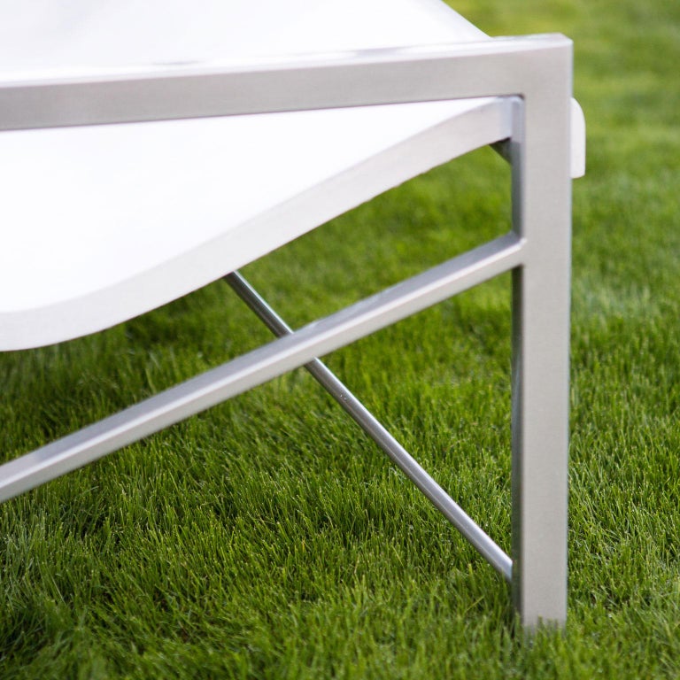 Heated Indoor/Outdoor Cast Stone Evia Chair, Custom Frame, Bone For