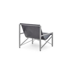 Heated Indoor/Outdoor Cast Stone Evia Chair, Custom Frame, Charcoal