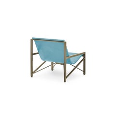 Heated Indoor/Outdoor Cast Stone Evia Chair, Custom Frame, Ocean