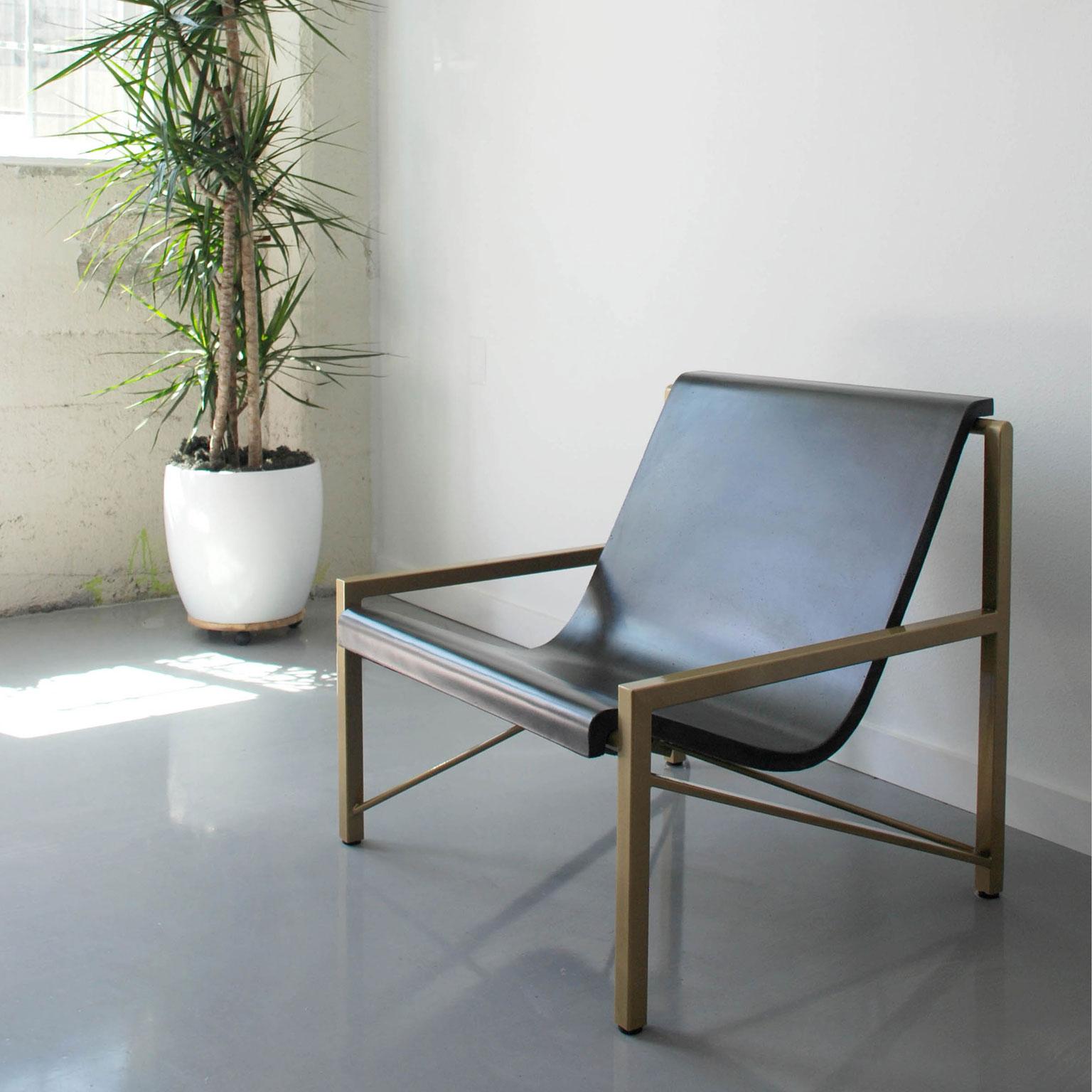 American Heated Indoor/Outdoor Cast Stone Evia Chair, Custom Frame, Ocean For Sale