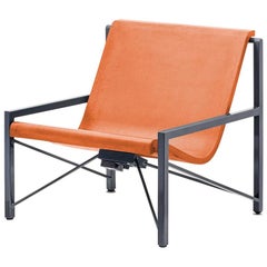 Heated Indoor/Outdoor Cast Stone Evia Chair, Custom Frame, Orange