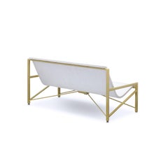 Heated Indoor/Outdoor Cast Stone Evia Lounge, Custom Frame, Arctic White