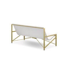 Heated Indoor/Outdoor Cast Stone Evia Lounge, Custom Frame, Bone