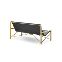 Heated Indoor/Outdoor Cast Stone Evia Lounge, Custom Frame, Charcoal