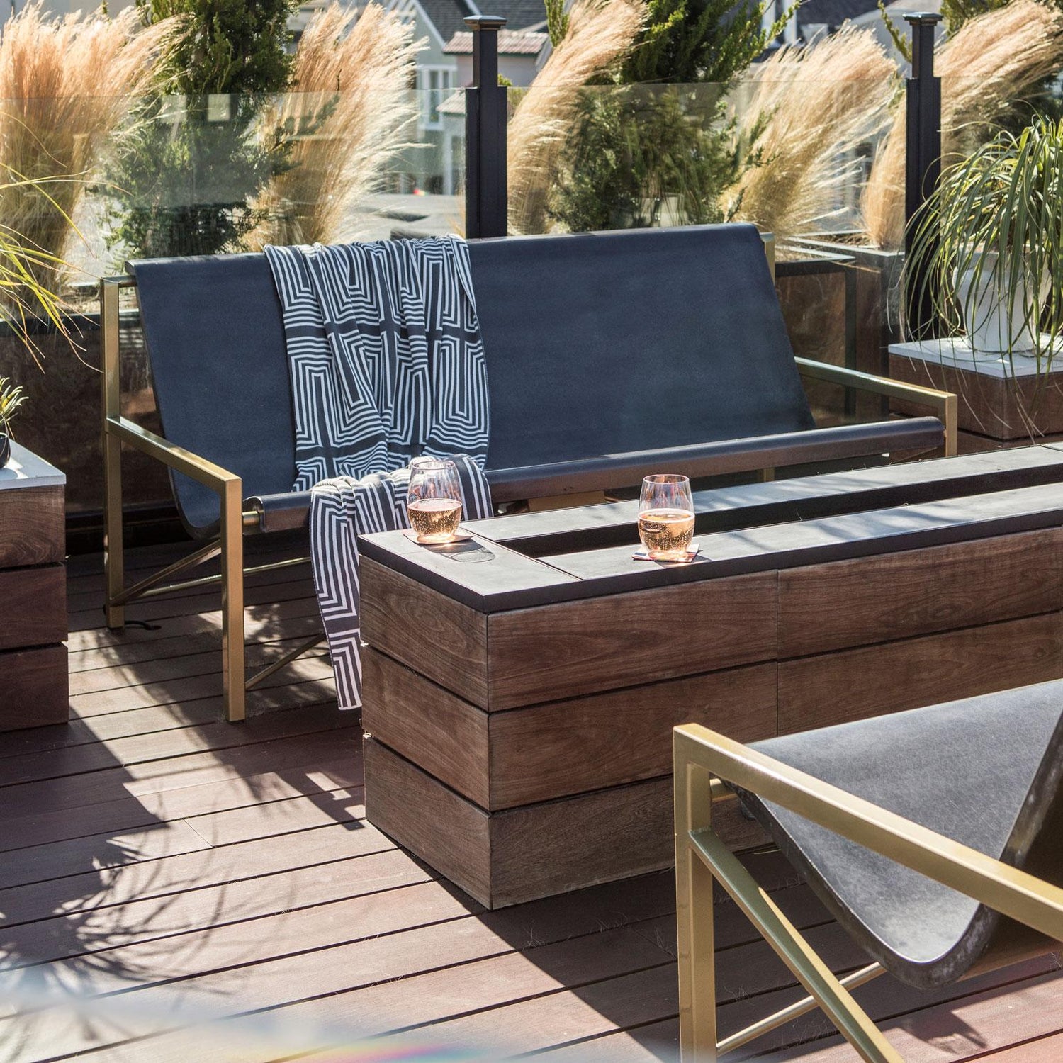 Heated Indoor Outdoor Cast Stone Evia Lounge Custom Frame