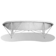 Heated Indoor/Outdoor Cast Stone Helios Lounge with Custom Frame, Arctic White