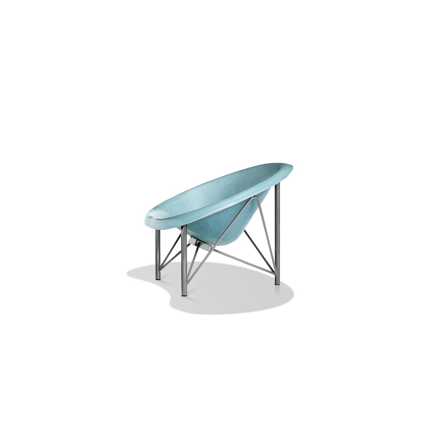 Heated Indoor/Outdoor Cast Stone Helios Love Chair, Custom Frame, Ocean (amerikanisch) im Angebot