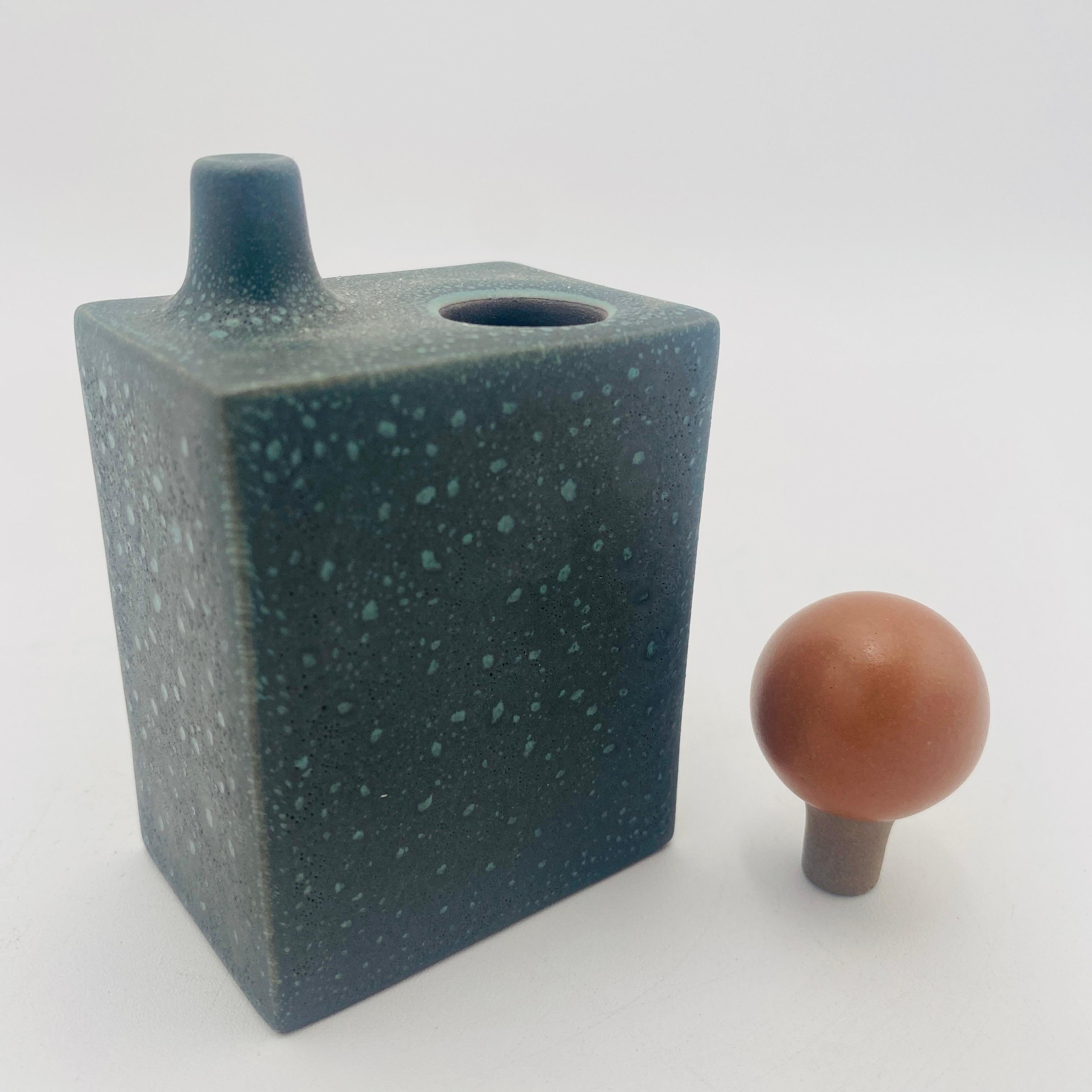 Mid-Century Modern Heath Ceramics Box and Stopper Vase by Tung Chiang Limited Edition