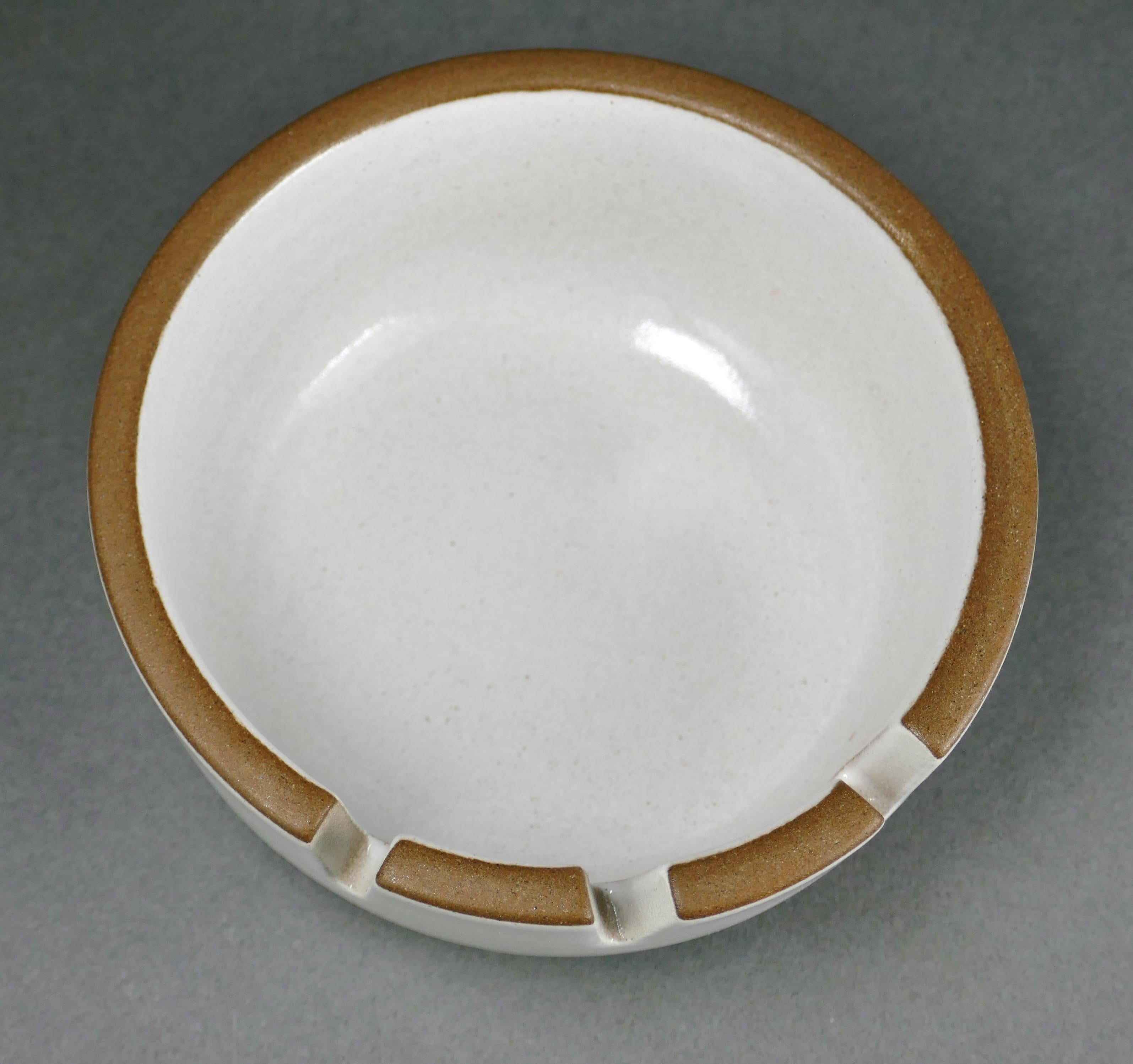 Mid-Century Modern Heath Stoneware Ceramic White Ashtray