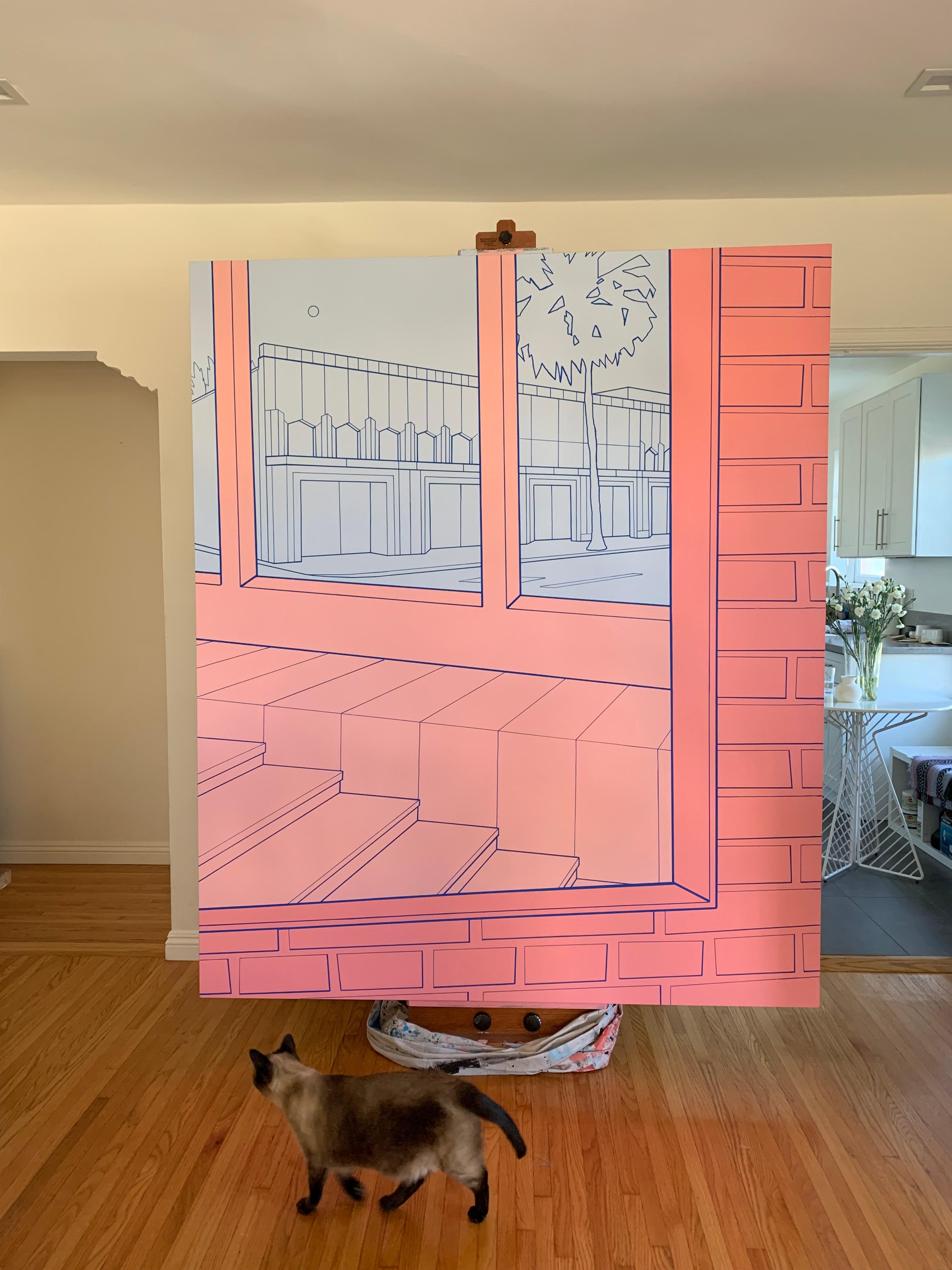 Brighton Way (Pink & Blue), 2019 - Painting by Heath West