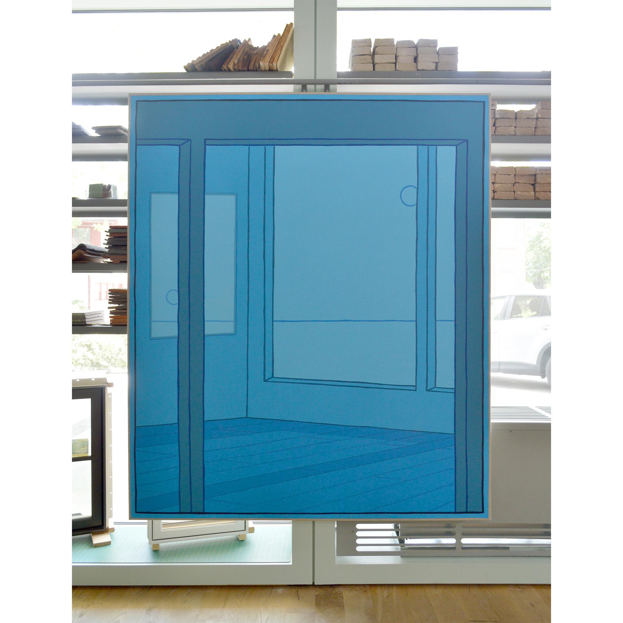 Haus Scharoun - Blue Interior Painting by Heath West