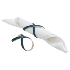 HEATHCLIFF Set de 2 servilleteros - Azul Amalfi y Blanco Luna