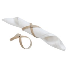 HEATHCLIFF Set de 2 servilleteros - Beige Capuchino y Blanco Luna