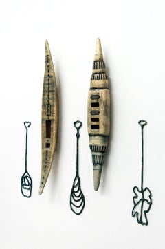 Tandem - Hand built and carved wall sculpture