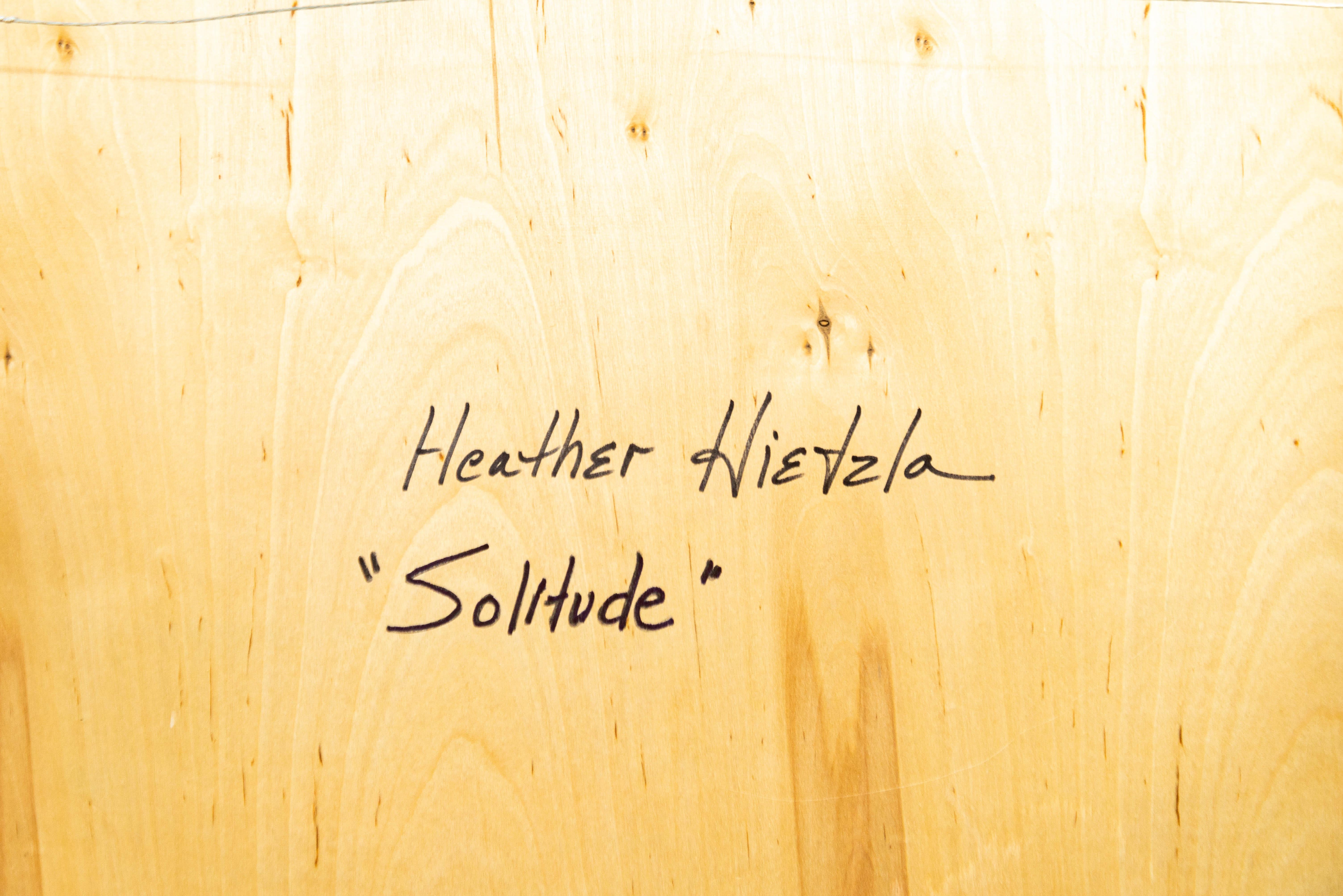 Solitudine - dettagliato, strutturato, figurativo, tecnica mista, acrilico su tela in vendita 3