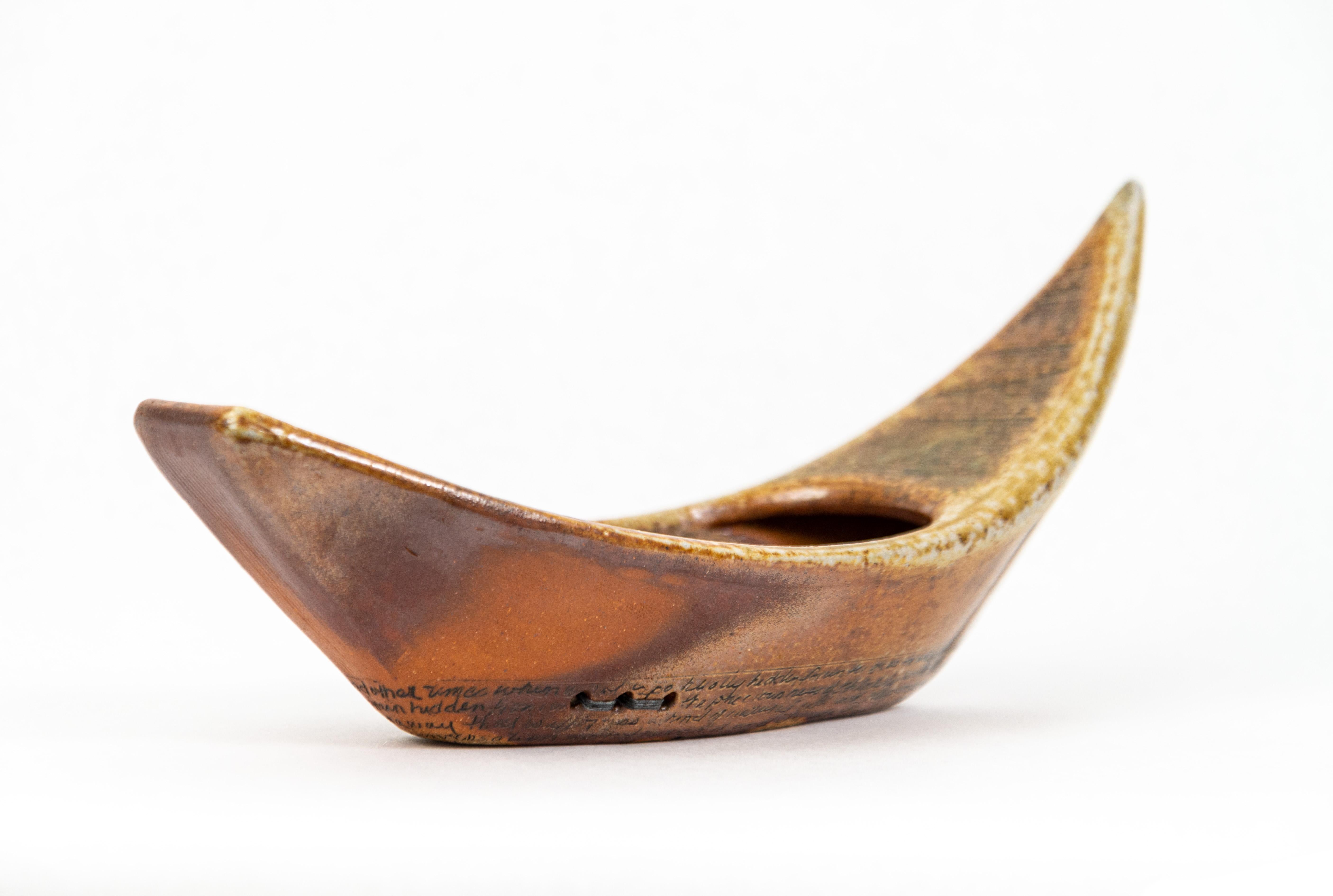 Shelter - hand-built, boat in a boat, glass, ceramic sculpture For Sale 1