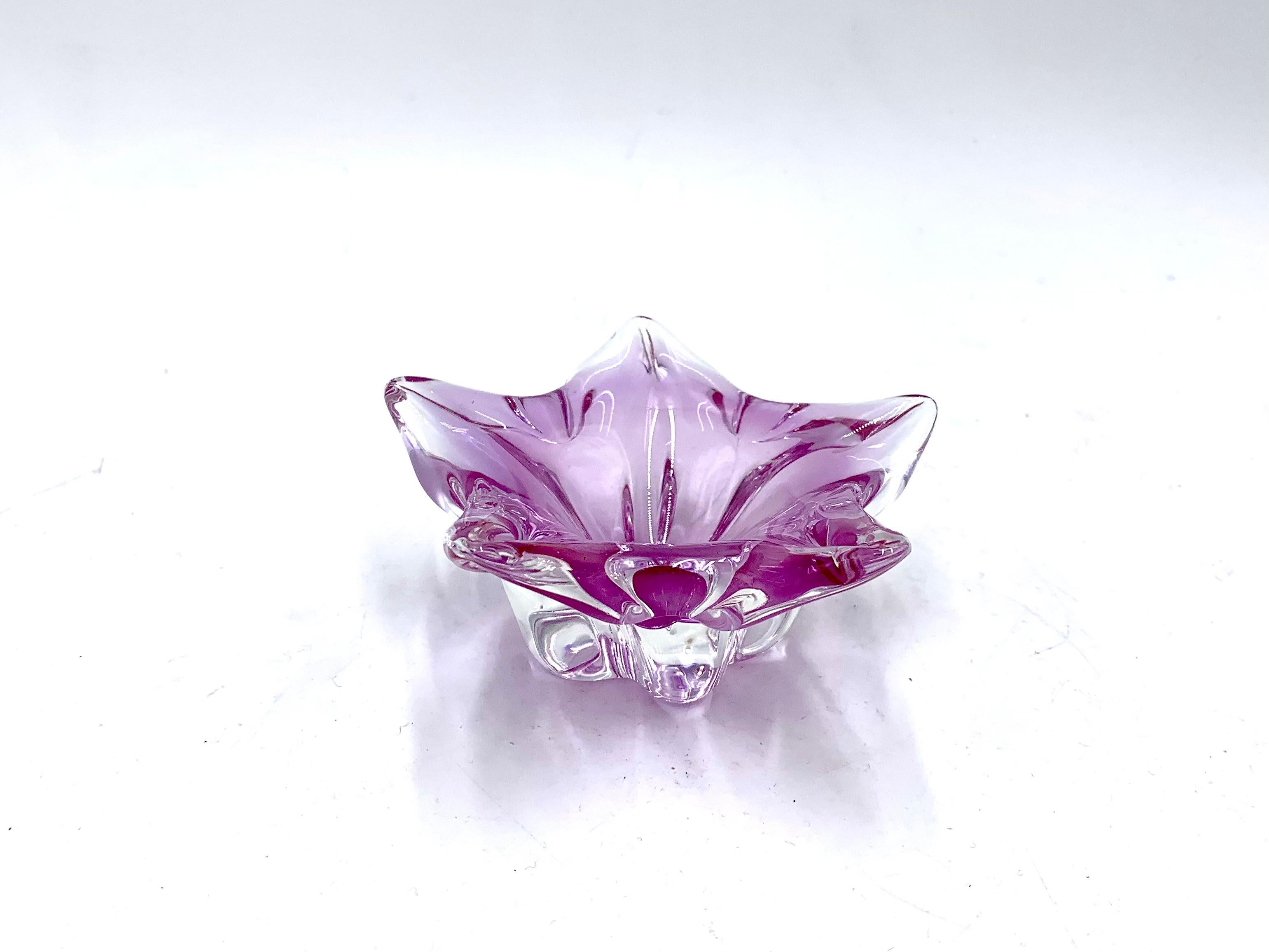 Czech Heather Ashtray, Bohemian Glass, 1960s