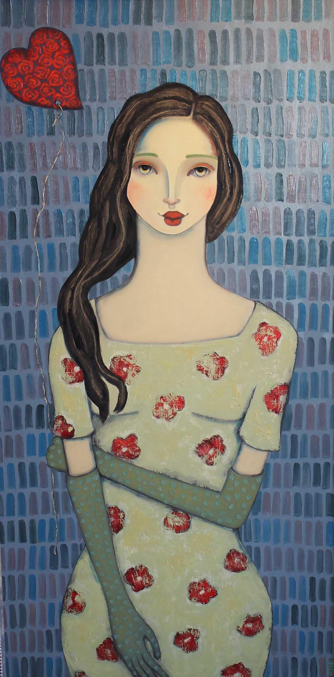 Heather Barron Portrait Painting - Julie Has a Big Heart 