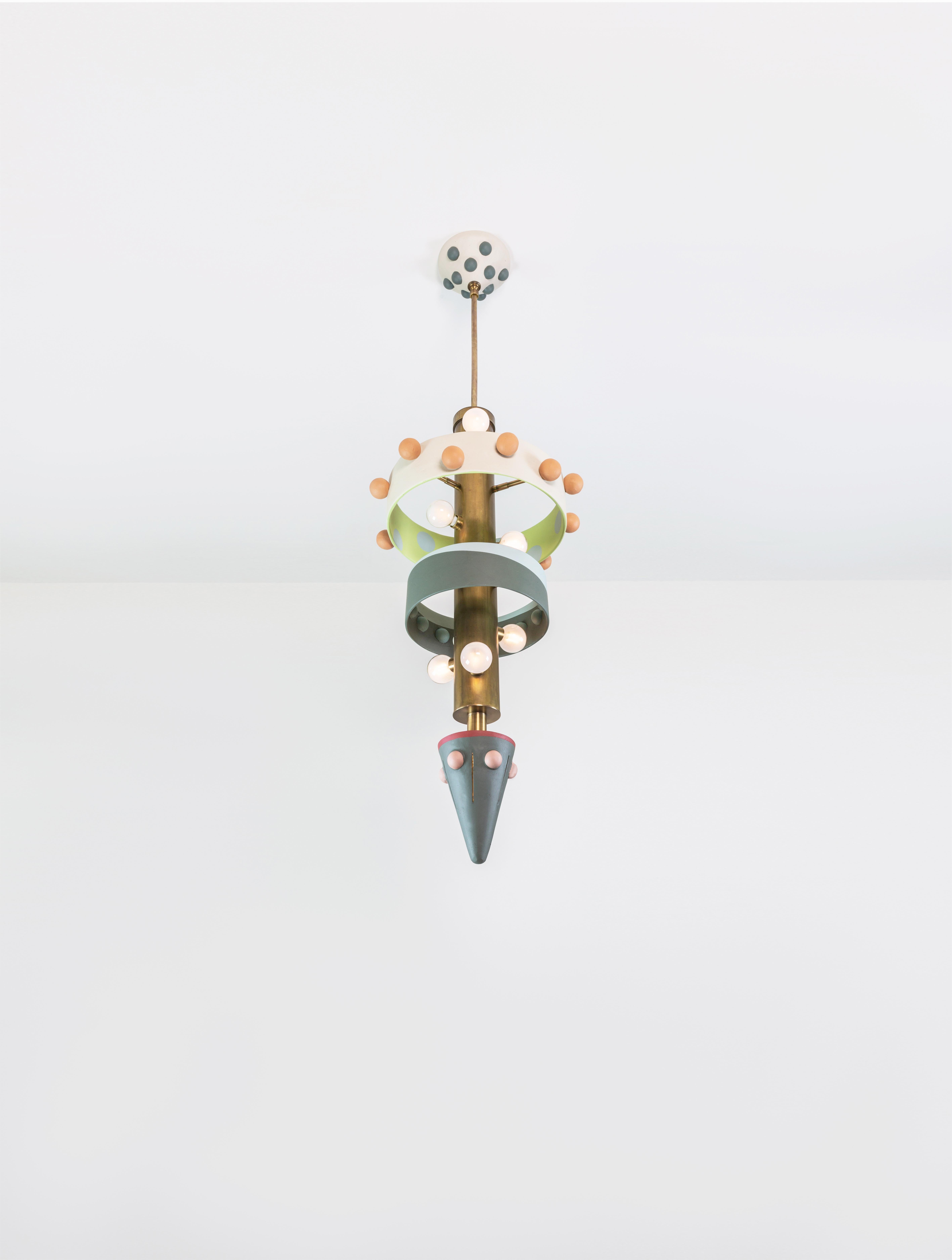 Heather, Brass, Hand-Sculpted, Contemporary Chandelier, Kalin Asenov For Sale 2