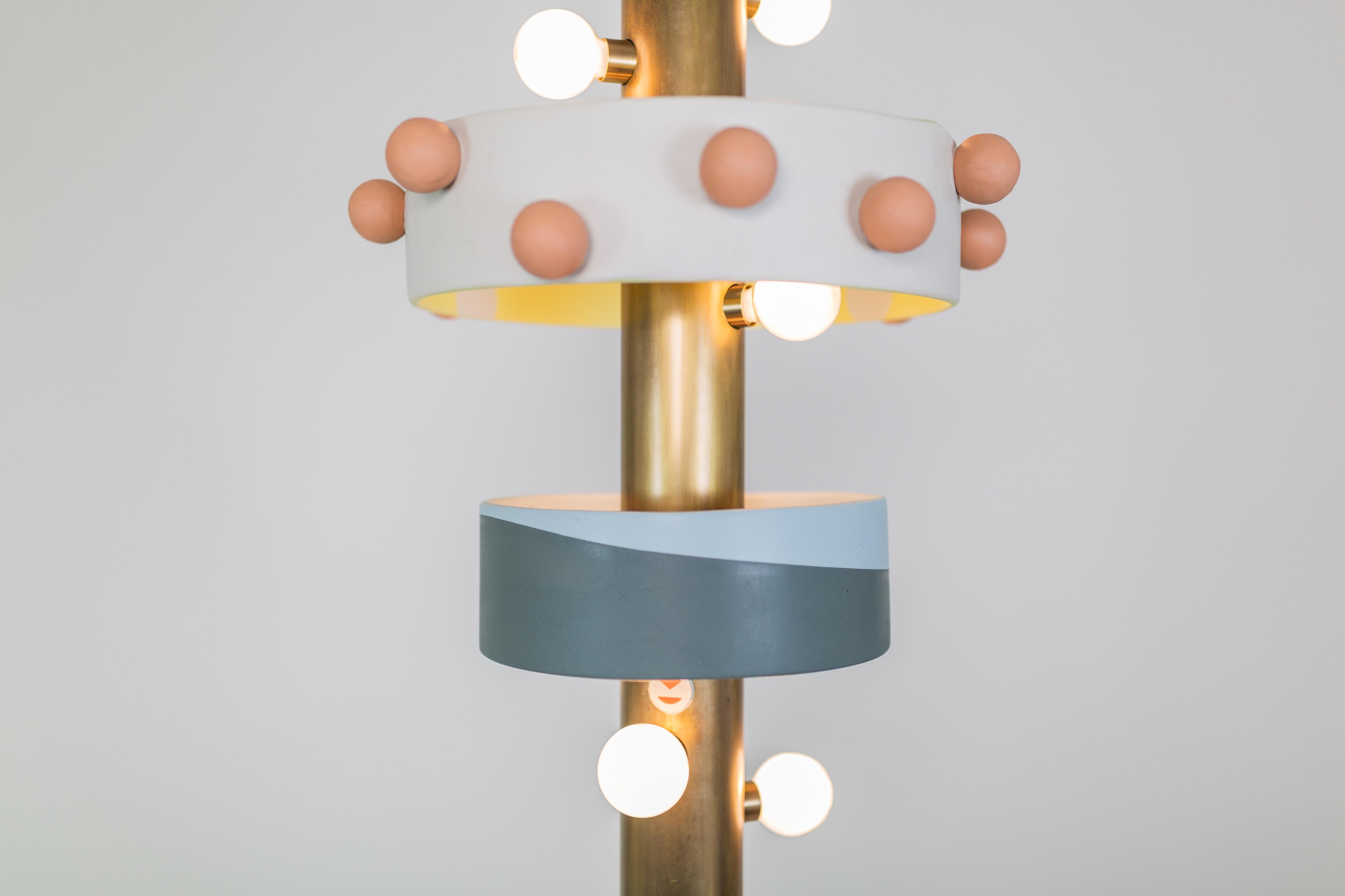 American Heather, Brass, Hand-Sculpted, Contemporary Chandelier, Kalin Asenov For Sale