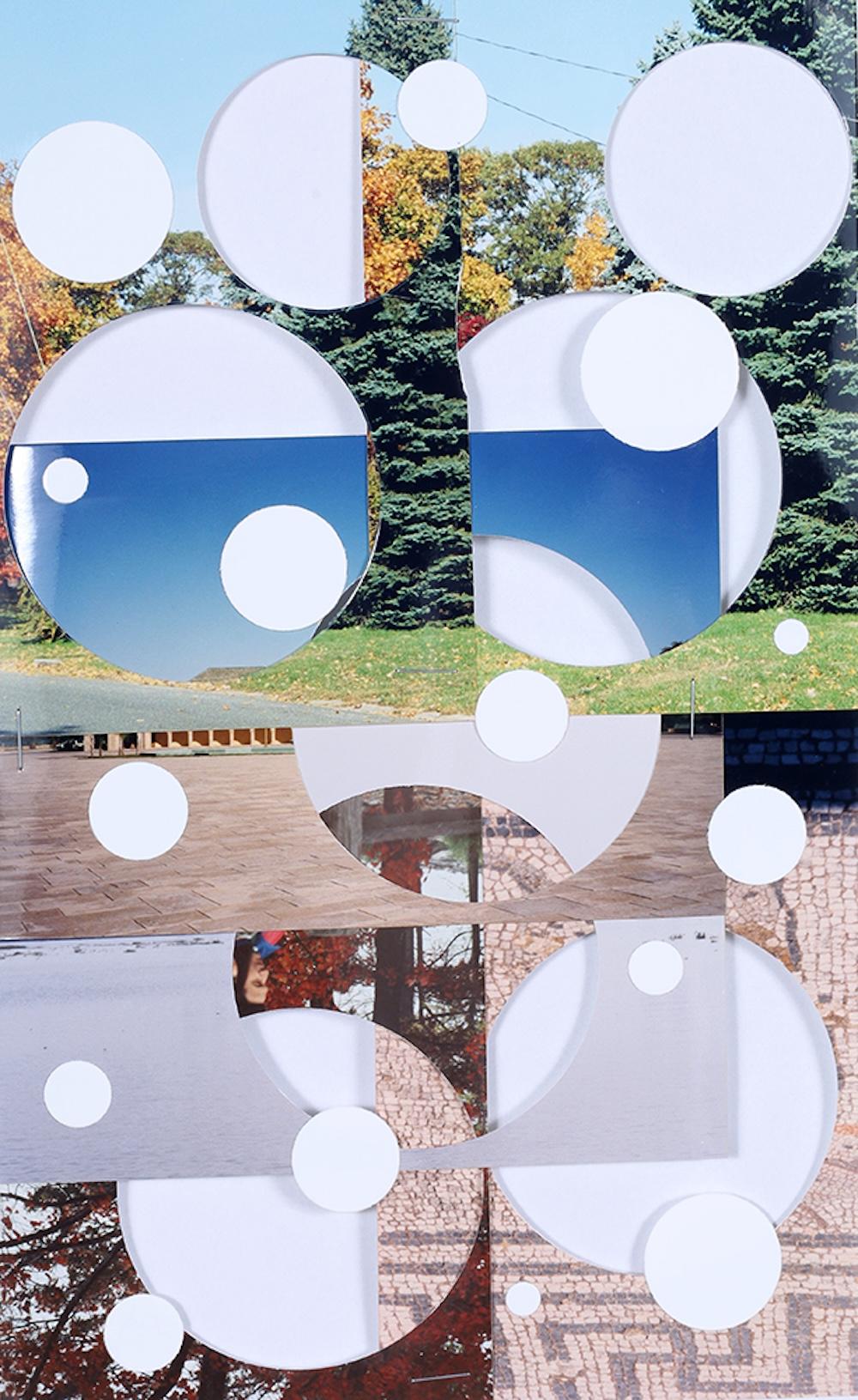 Flurry, Abstract Photographic Collage with Circular Forms, 11 × 7 in. - Mixed Media Art by Heather Cox