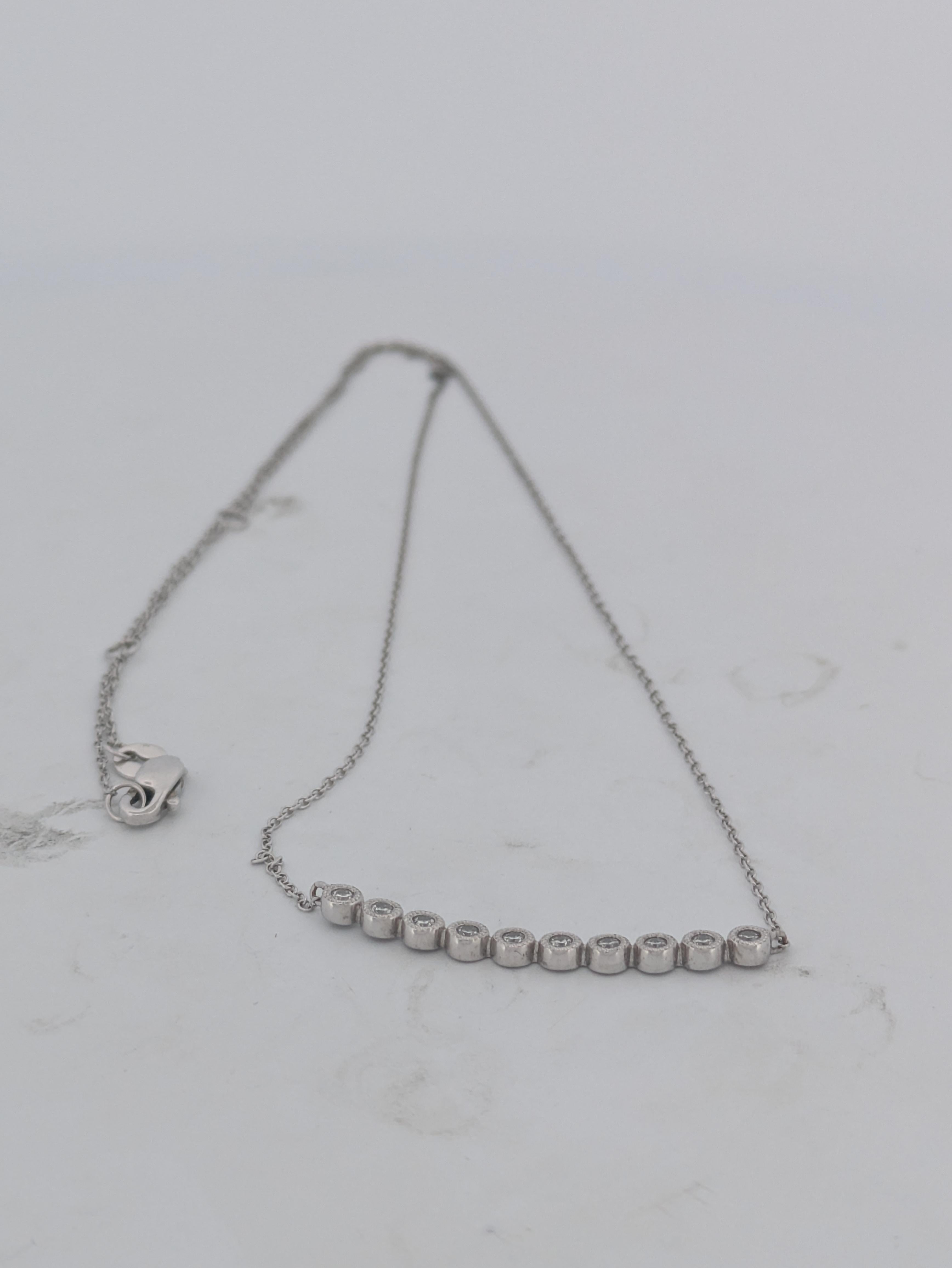 Heather  10k White Gold Necklace with 0.17ct Natural Diamonds In New Condition For Sale In Greeneville, TN
