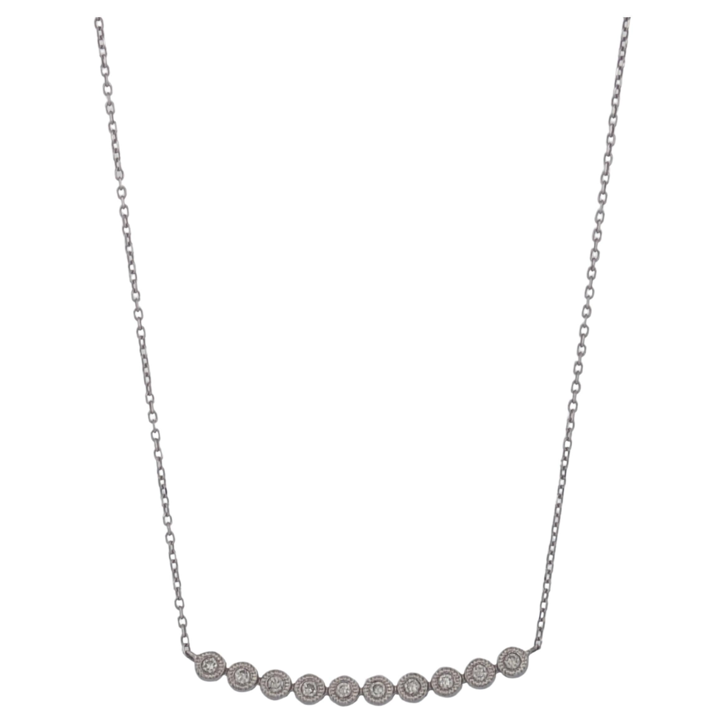 Heather Diamond Necklace 10K White Gold, 0.17ct Diamond Pendant