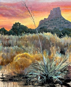 Sedona Sunset with Yucca, Original Painting