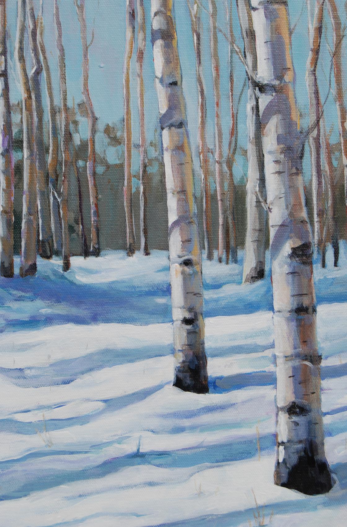 Peinture d'origine - Chemin de neige d'Aspen en vente 1