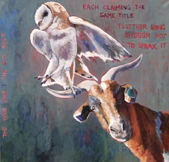 The Wise Owl 
the Old Goat (Contemporary animal portrait with whimsical verse)
