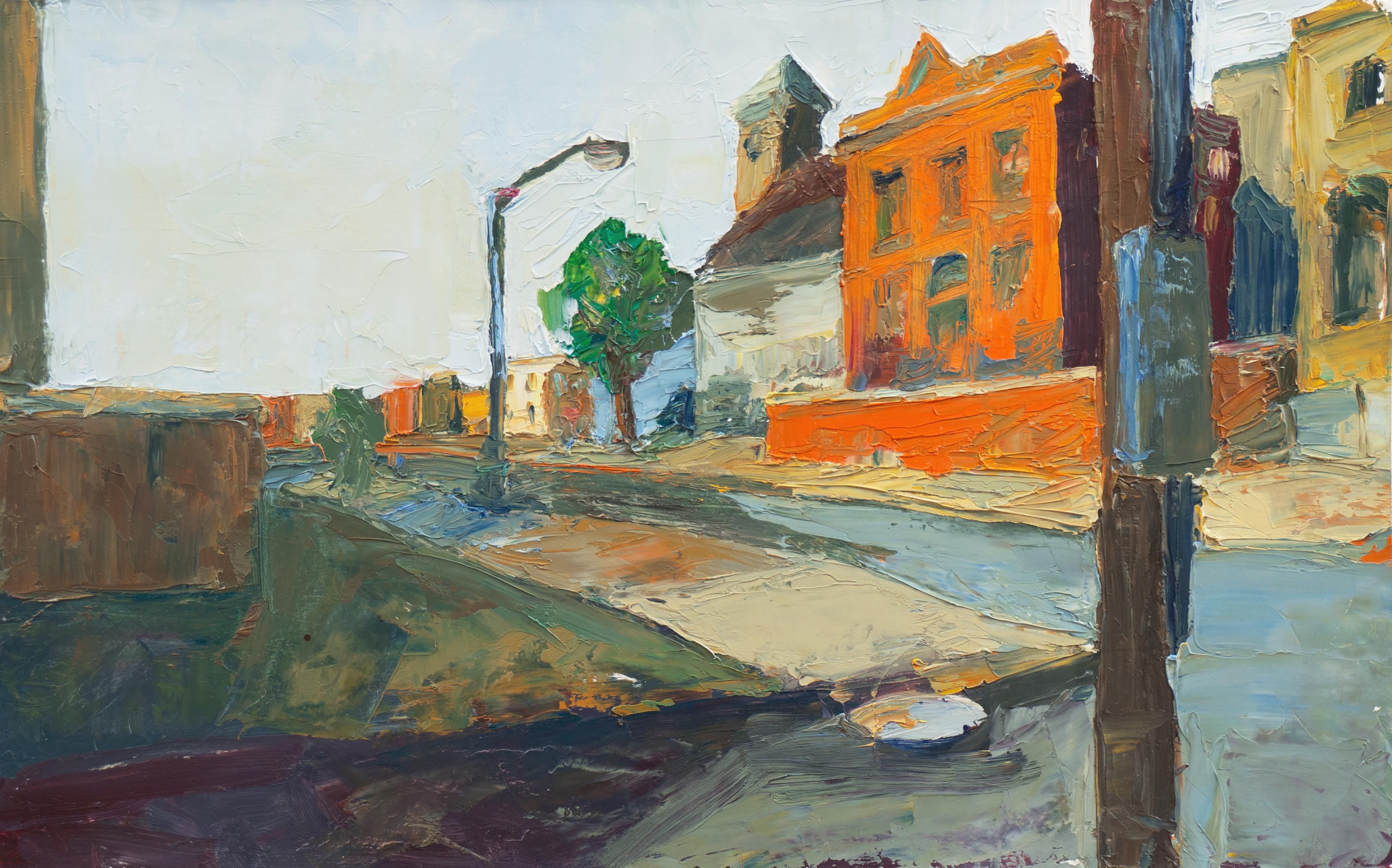 Landscape Painting Heather Foster - « Cityscape », PAFA, Philadelphie, Nouveau-Mexique, Maryland College of Art, Équestre