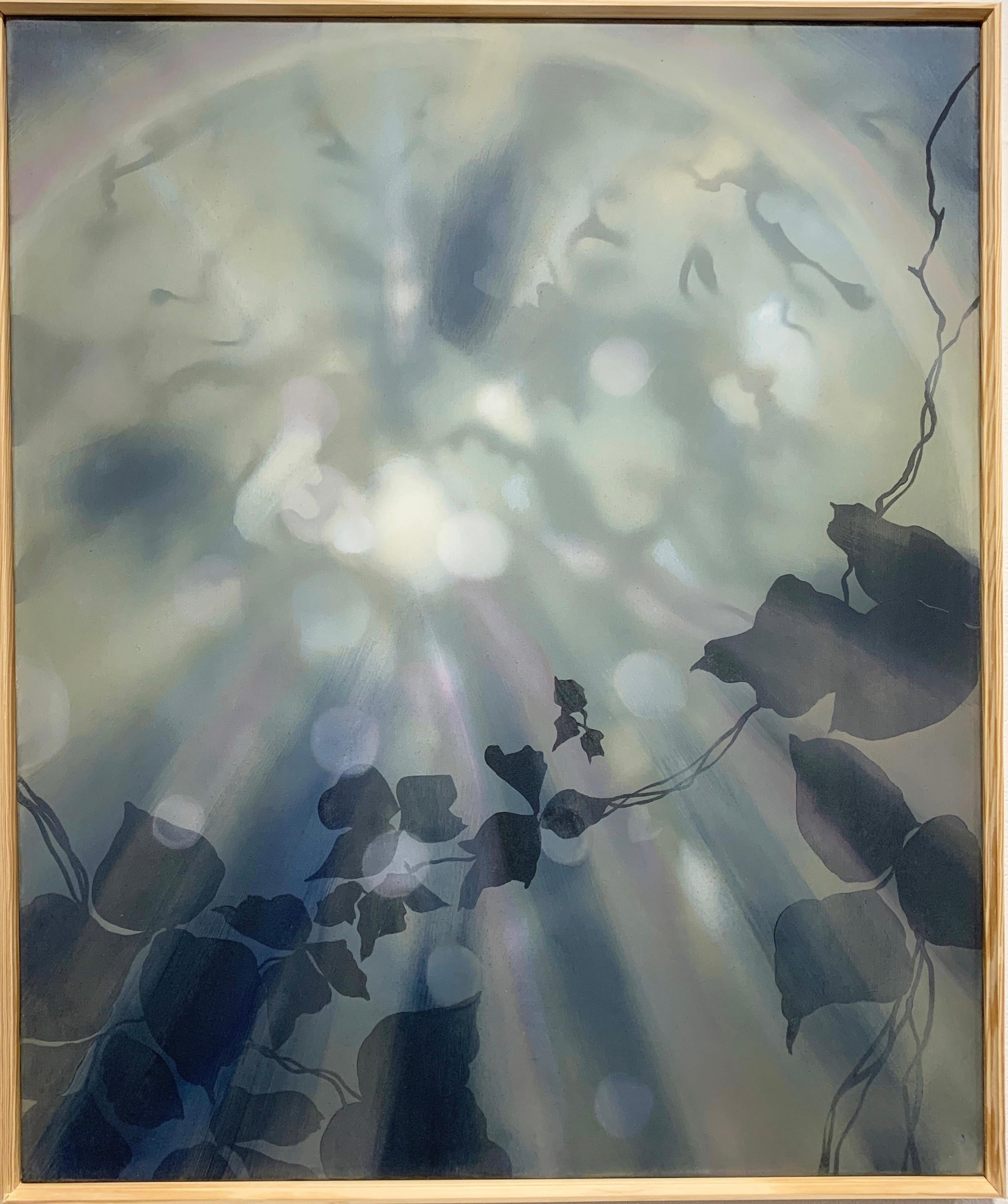 CREEPING AND CLIMBING - Blu, Marina, Pittura di luce, Natura, Vite di Kudzu - Painting Contemporaneo di Heather Hartman