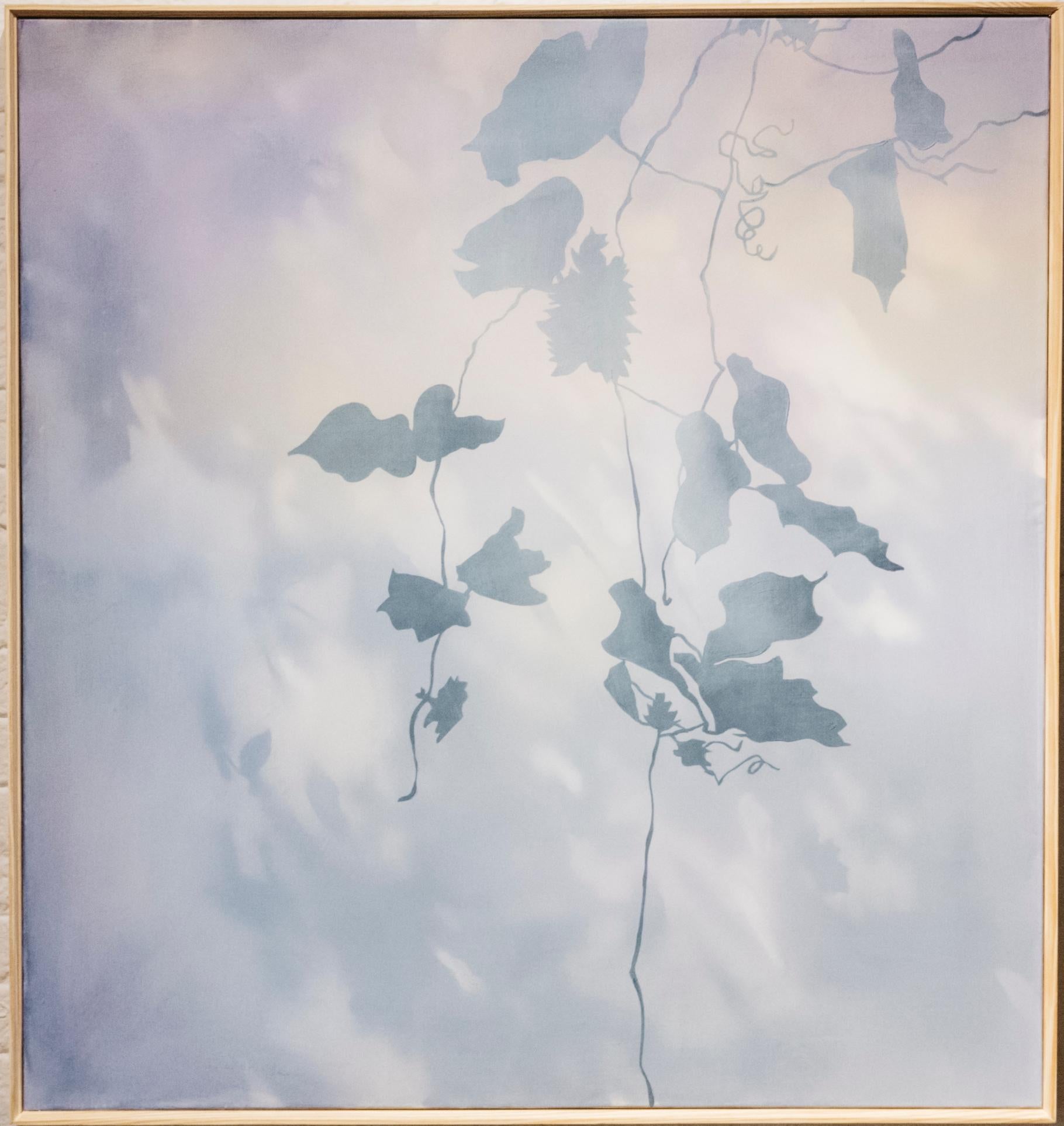 Heather Hartman Abstract Painting - DAYBREAK (THE HEALER) - Lavender Nature Painting, Atmospheric, Kudzu, Purple 
