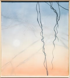 DORMANT- Blue, Orange, Black and White Painting of Kudzu Vine, Atmospheric
