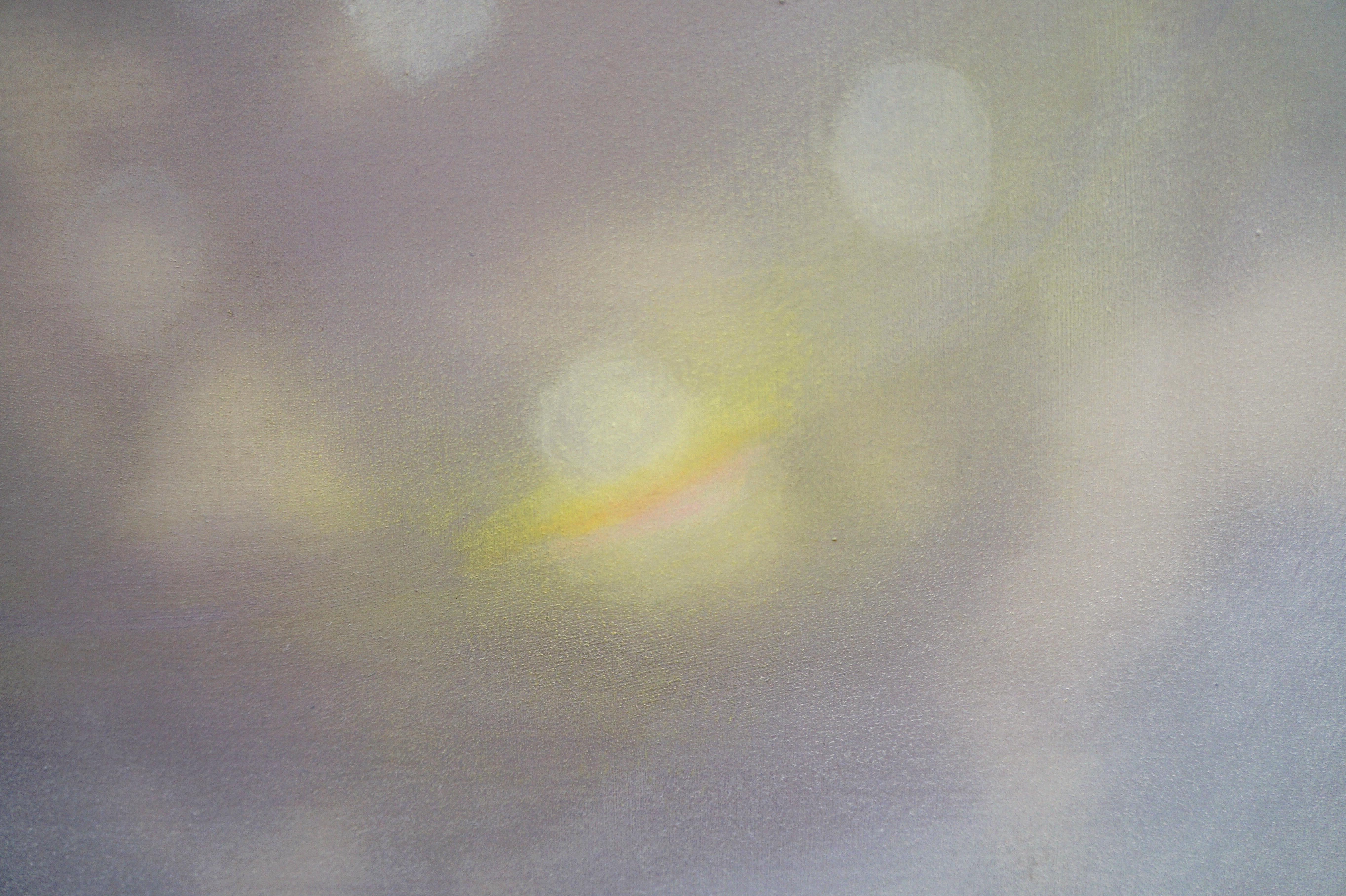 ECHO II - Grau, Lila, Gelb Zeitgenössisches abstraktes Gemälde in Mischtechnik – Painting von Heather Hartman