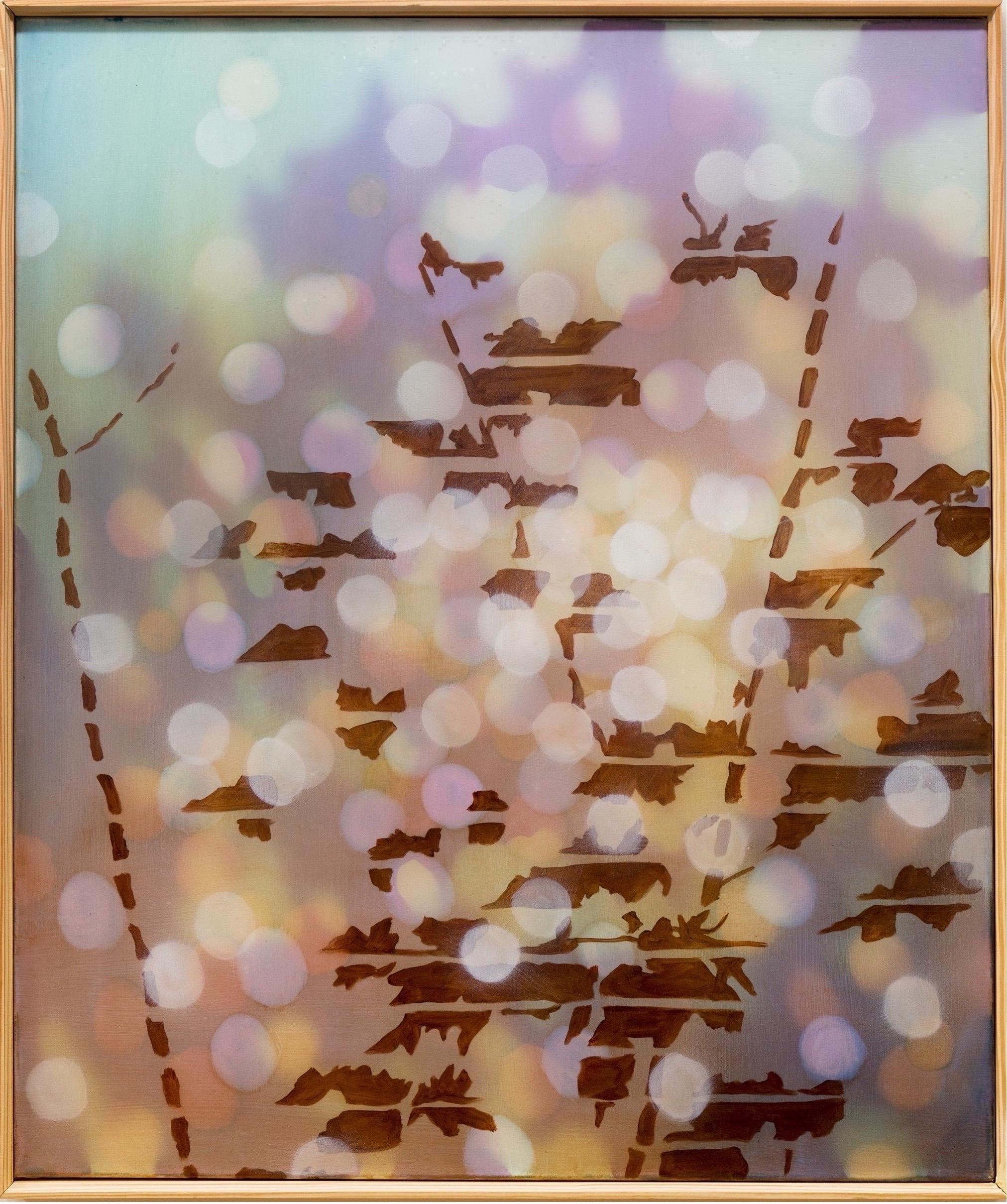 Heather Hartman Landscape Painting - ECHO IV - Painted Mesh Screen Over Paper Depicting Light of the Southern U.S.