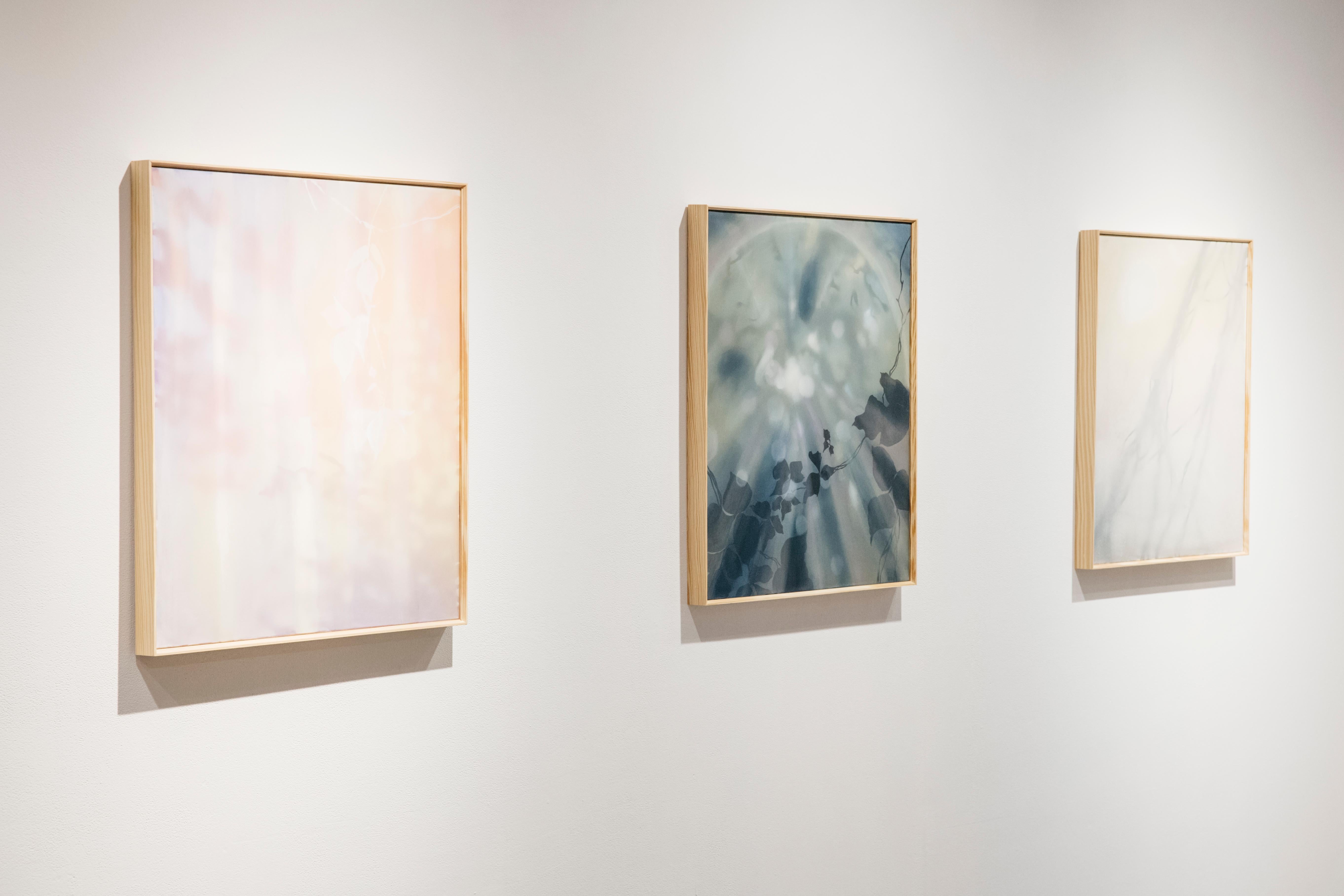 FROST - Pintura de naturaleza amarilla, naranja y gris, Enredadera Kudzu, Atmosférica en venta 1
