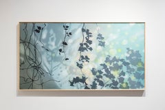 Kudzu Season - Green, Blue, Yellow, Black Painting, Layered and Painted Tyvek