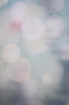 QUIET BURST - Contemporary Abstract Mixed Media Painting, light blue, shadow