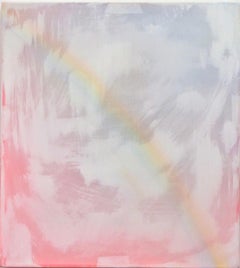 RAINBOW - Olio, acrilico e gouache su carta e rete di poliestere astratto