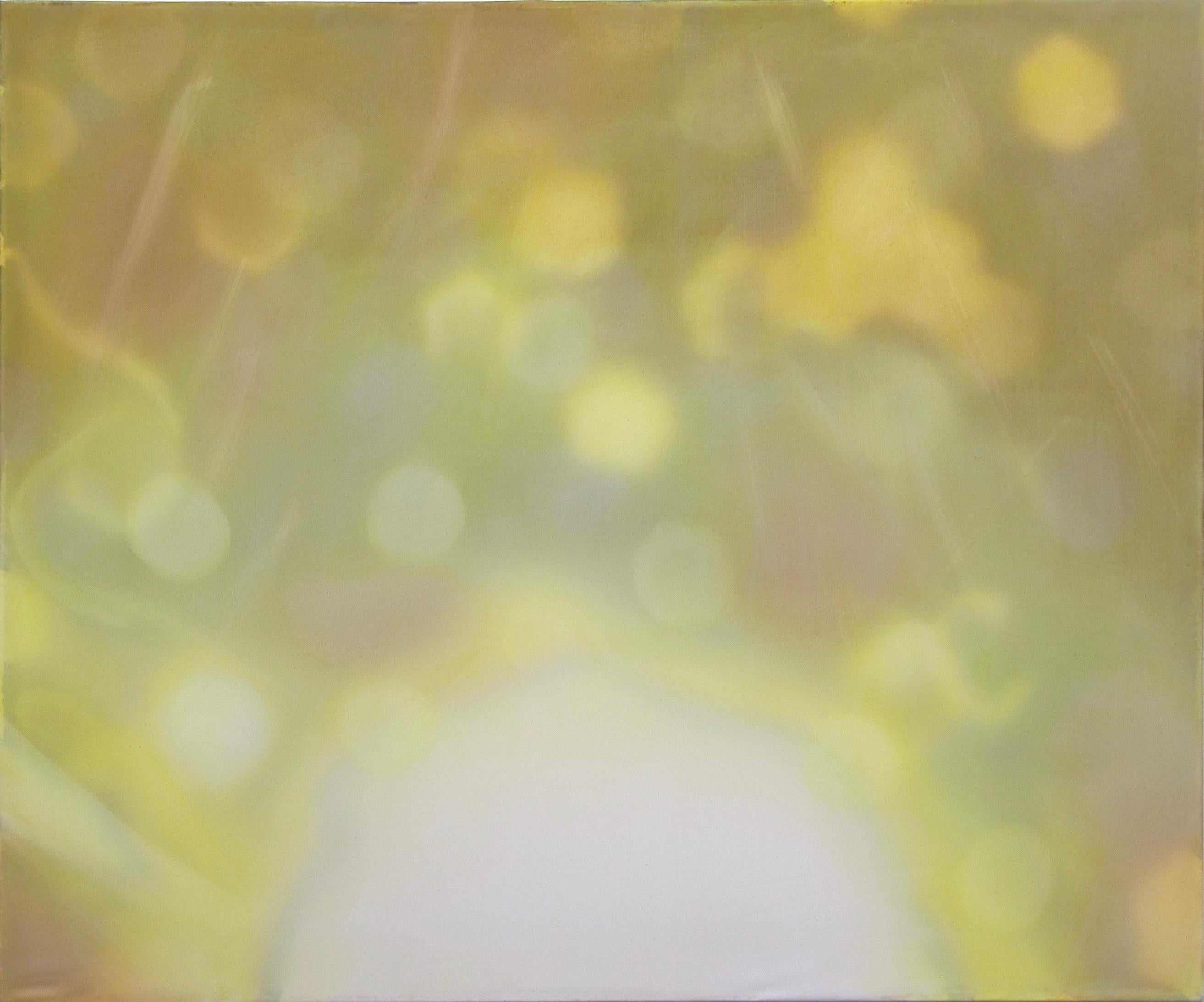 Rising Burst - Contemporary Abstract Mixed Media Painting, yellow burst of light