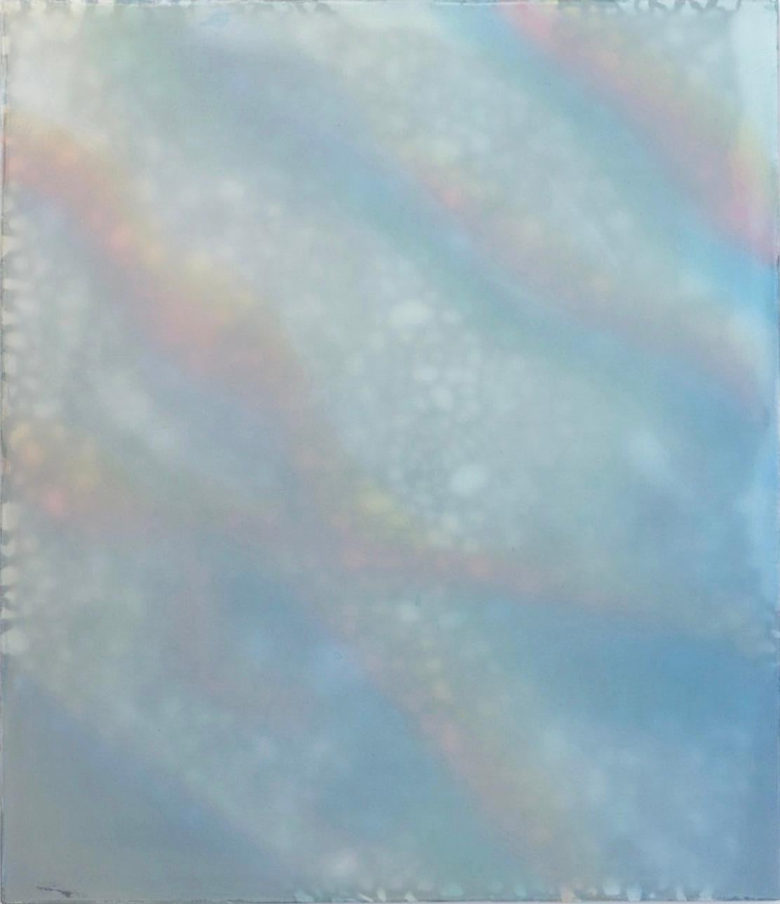 Heather Hartman Abstract Painting – Shores of Lethe - abstraktes Lichtgemälde in Acryl, Öl, Mesh-Sieb und Papier 