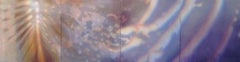 Vestige - Quadro astratto a tecnica mista di grandi dimensioni, luci e ombre, blu, viola