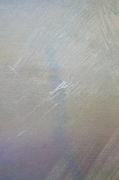 VIEW - Contemporary Abstract Mixed Media Painting, cool color light/shadow